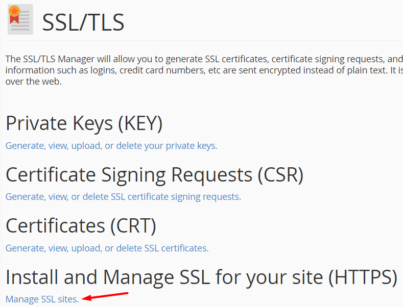 manage ssl sites